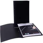 KEBAfolder Softring binder;grey rings/black cover 1x80