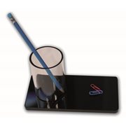 KEBAdesk pen & clip holder;Black/Transp
