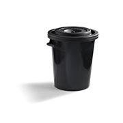 KEBAsort tunna med lock 50l;svart