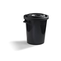 KEBAsort tunna med lock 50l;svart