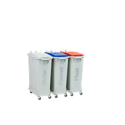 KEBAsort återvinningsstation;3 st 60-liters grå kärl med tillbehör