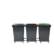 KEBAsort Återvinningsstation;3x90 l antracit m svart/antracit/grönt l