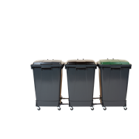 KEBAsort Återvinningsstation;3x90 l antracit m svart/antracit/grönt l